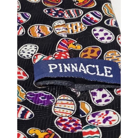 Pinnacle Men's Skinny Tie Easter Egg Print ~ 50" Long ~ 2.5" Wide RARE & UNIQUE - Picture 3 of 6